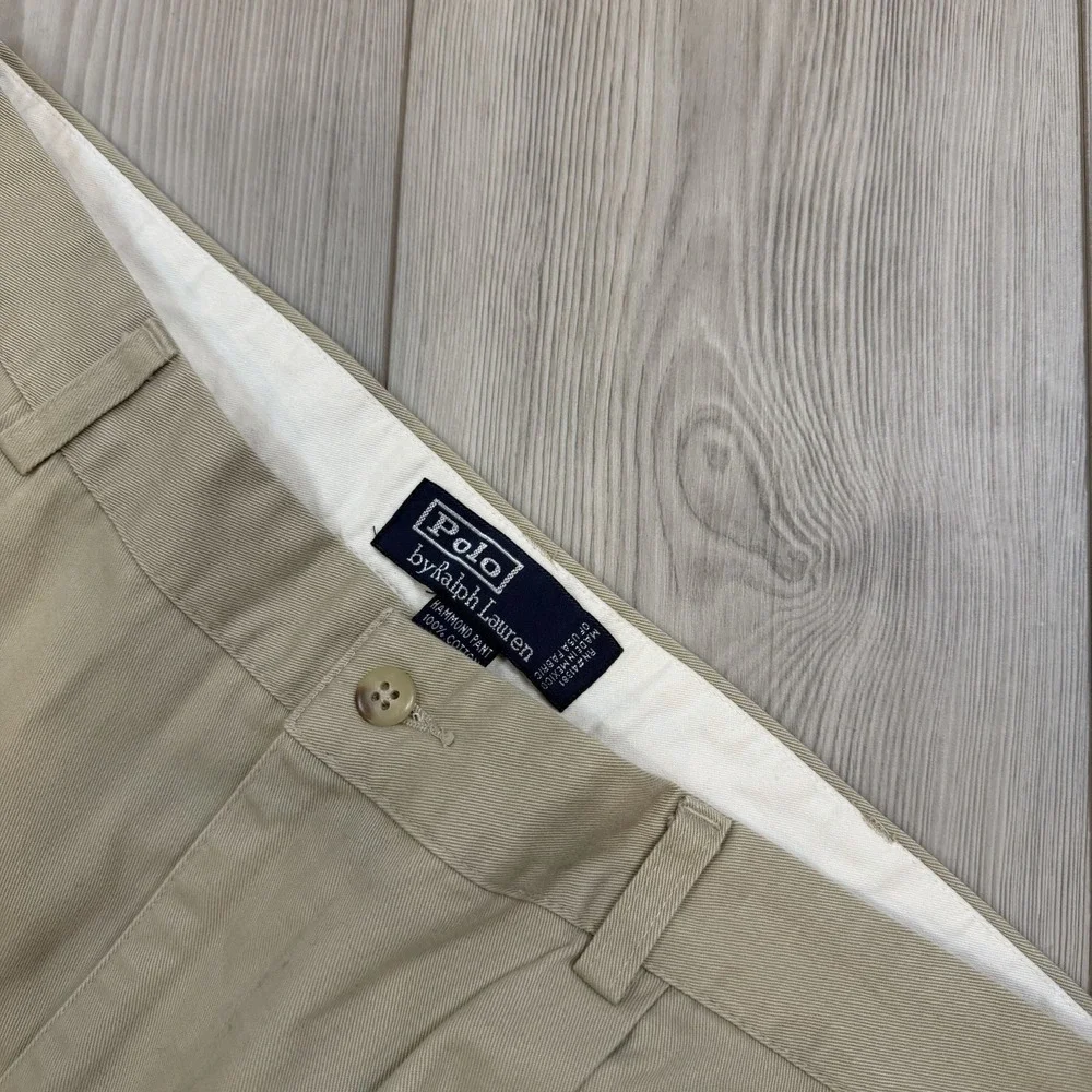 Lot Of 2 Ralph Lauren Polo Pants 38x30 Hammond Pleated Cuffed Trousers‎ Beige